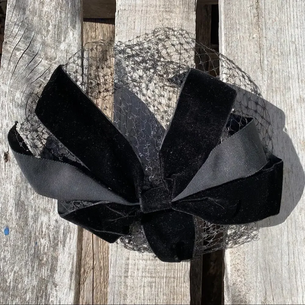 Vintage pillbox netting hat set of 3 Union Made - Picture 3 of 10